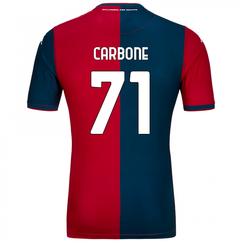 Hombre Camiseta Filippo Carbone #71 Rojo Azul Oscuro 1ª Equipación 2024/25 La Camisa Perú