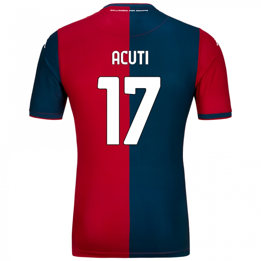 Hombre Camiseta Arianna Acuti #17 Rojo Azul Oscuro 1ª Equipación 2024/25 La Camisa Perú