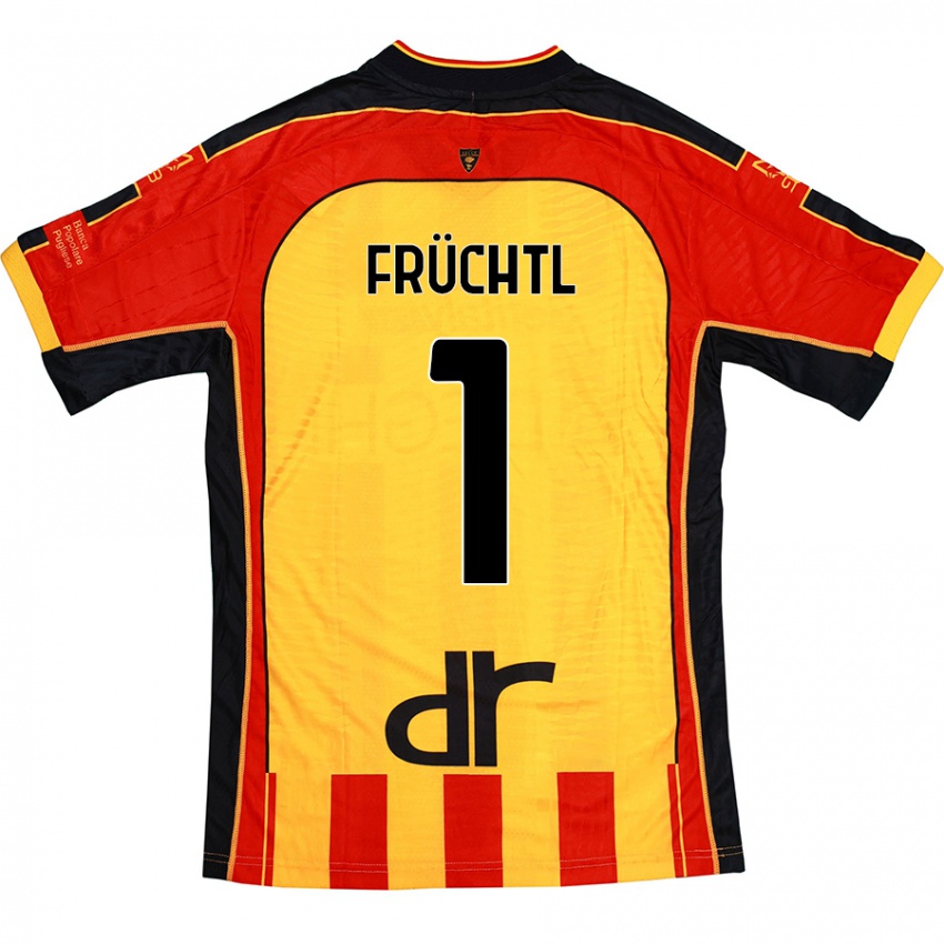 Hombre Camiseta Christian Früchtl #1 Amarillo Rojo 1ª Equipación 2024/25 La Camisa Perú