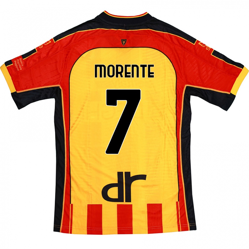 Hombre Camiseta Tete Morente #7 Amarillo Rojo 1ª Equipación 2024/25 La Camisa Perú