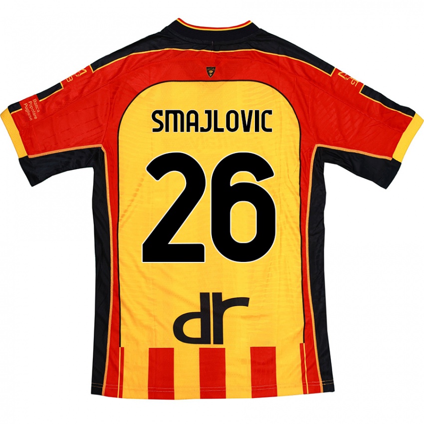 Hombre Camiseta Zinedin Smajlovic #26 Amarillo Rojo 1ª Equipación 2024/25 La Camisa Perú