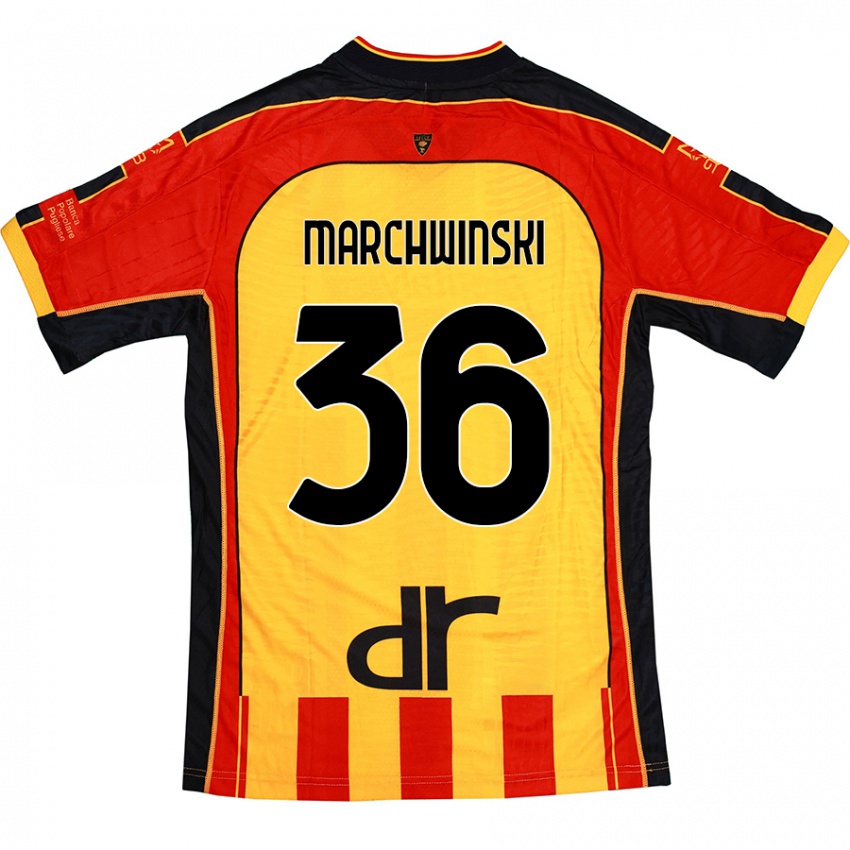 Hombre Camiseta Filip Marchwinski #36 Amarillo Rojo 1ª Equipación 2024/25 La Camisa Perú