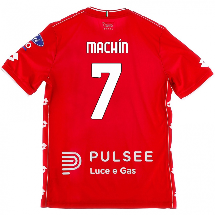 Hombre Camiseta José Machín #7 Rojo Blanco 1ª Equipación 2024/25 La Camisa Perú