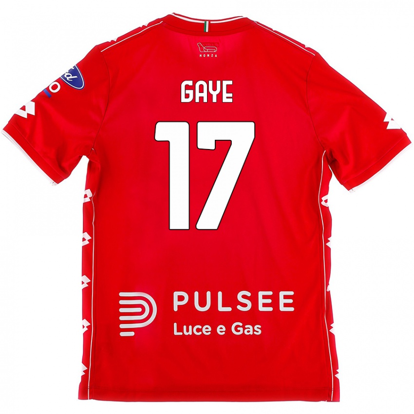 Hombre Camiseta Mamadou Gaye #17 Rojo Blanco 1ª Equipación 2024/25 La Camisa Perú