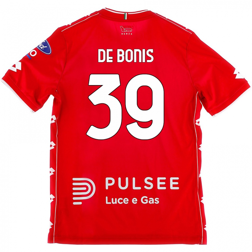 Hombre Camiseta Andrea De Bonis #39 Rojo Blanco 1ª Equipación 2024/25 La Camisa Perú