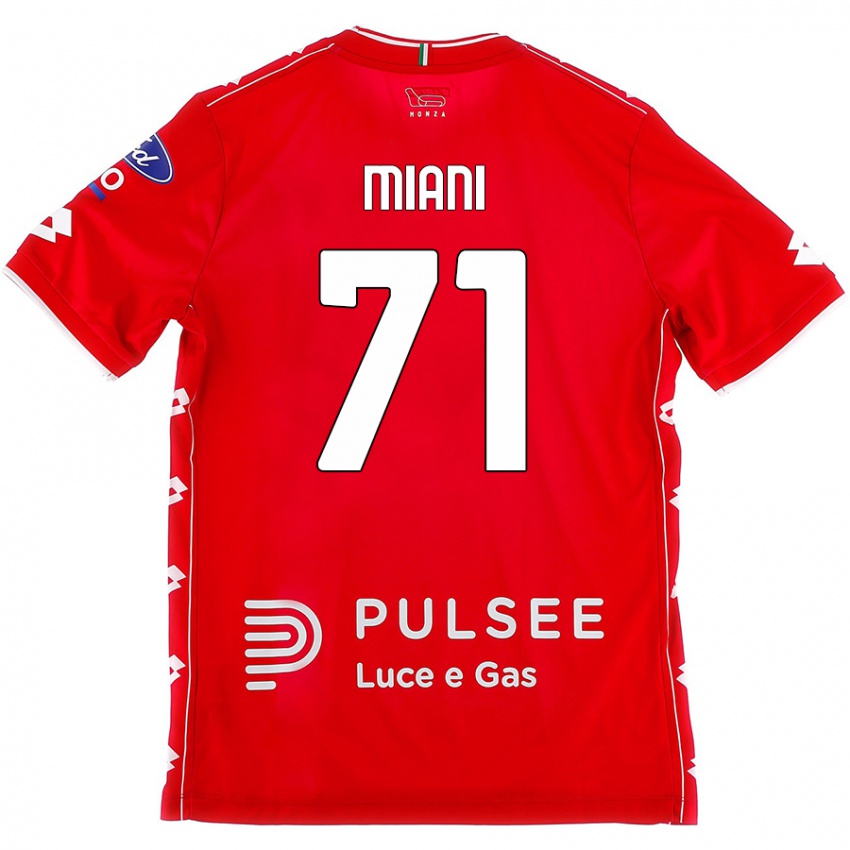 Hombre Camiseta Arthur Miani #71 Rojo Blanco 1ª Equipación 2024/25 La Camisa Perú