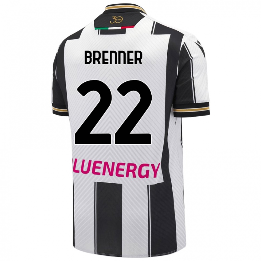 Hombre Camiseta Brenner #22 Blanco Negro 1ª Equipación 2024/25 La Camisa Perú