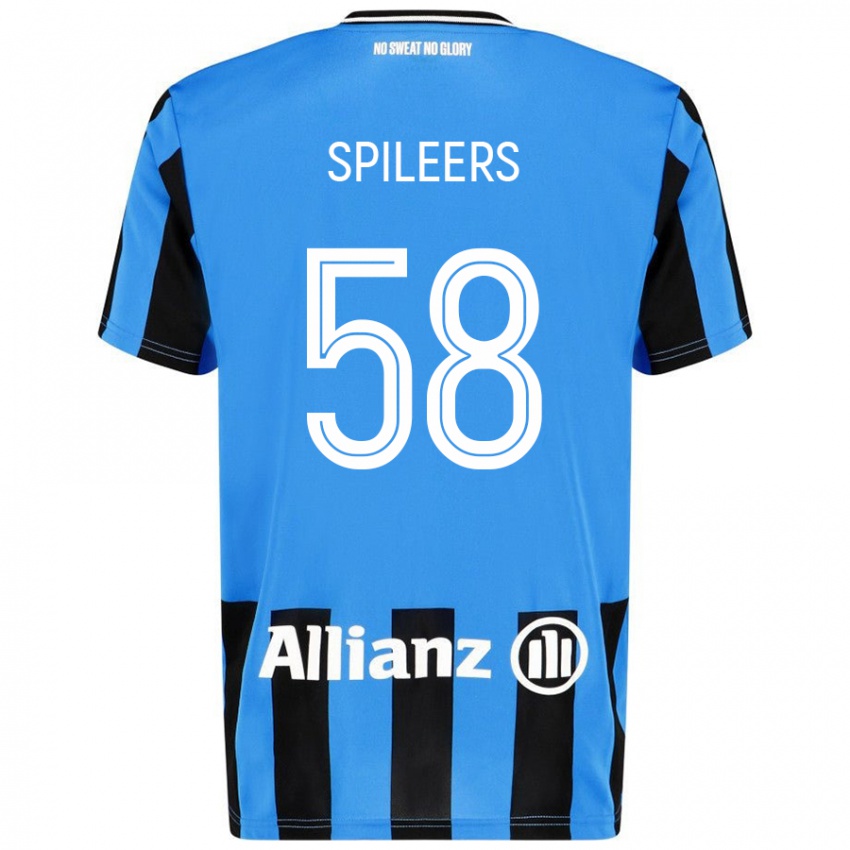 Hombre Camiseta Jorne Spileers #58 Azul Cielo Negro 1ª Equipación 2024/25 La Camisa Perú