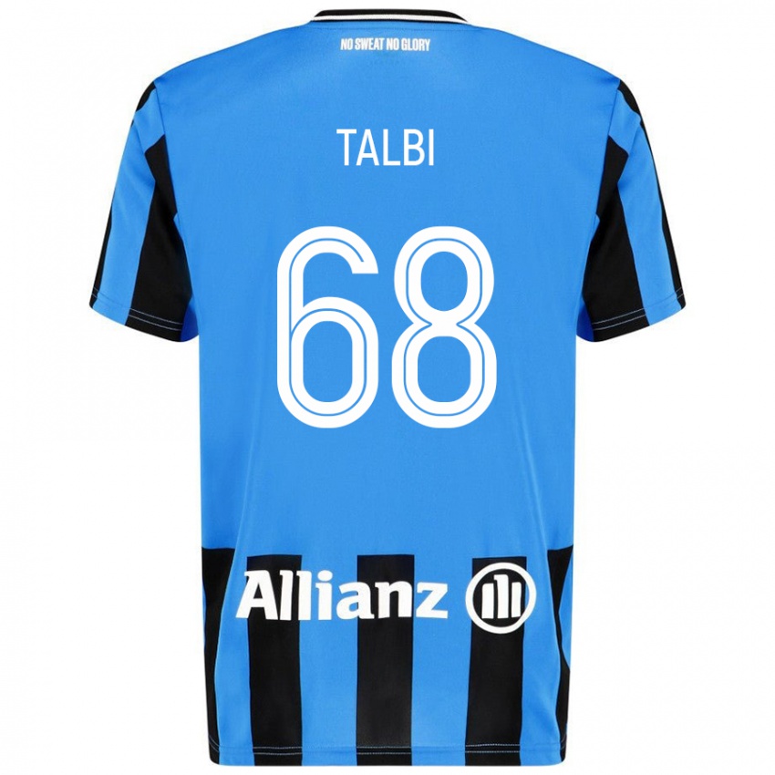 Hombre Camiseta Chemsdine Talbi #68 Azul Cielo Negro 1ª Equipación 2024/25 La Camisa Perú