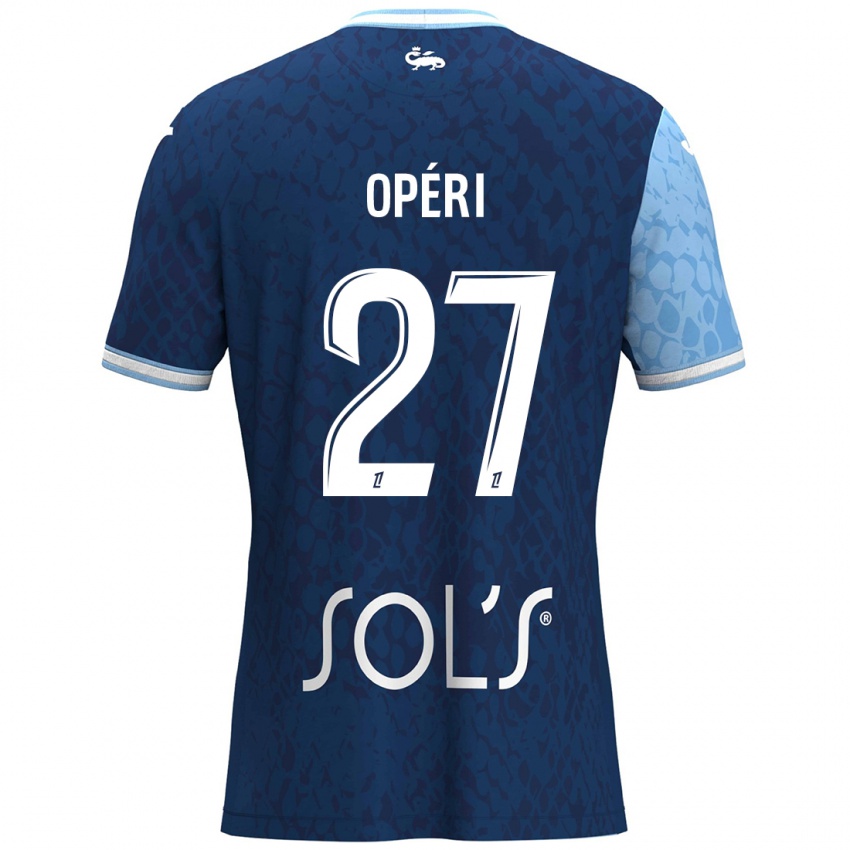 Hombre Camiseta Christopher Operi #27 Azul Cielo Azul Oscuro 1ª Equipación 2024/25 La Camisa Perú