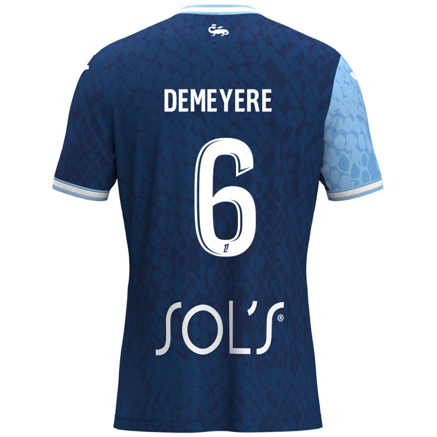 Hombre Camiseta Silke Demeyere #6 Azul Cielo Azul Oscuro 1ª Equipación 2024/25 La Camisa Perú