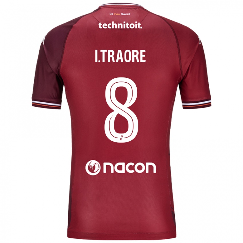 Hombre Camiseta Ismaël Traoré #8 Rojo Granata 1ª Equipación 2024/25 La Camisa Perú