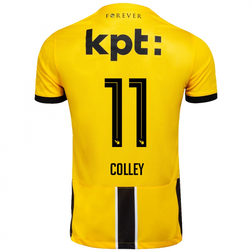 Hombre Camiseta Ebrima Colley #11 Amarillo Negro 1ª Equipación 2024/25 La Camisa Perú