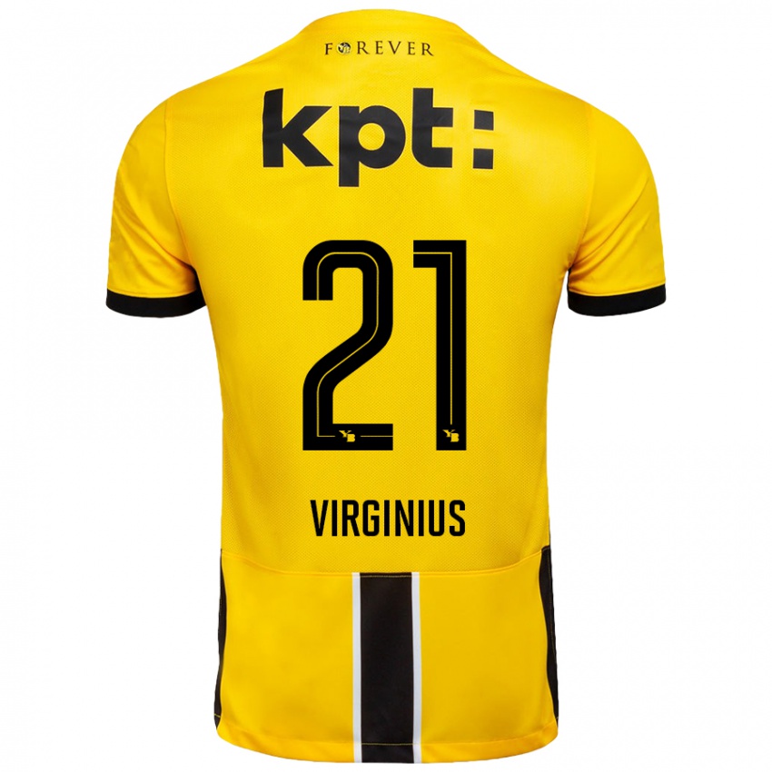 Hombre Camiseta Alan Virginius #21 Amarillo Negro 1ª Equipación 2024/25 La Camisa Perú