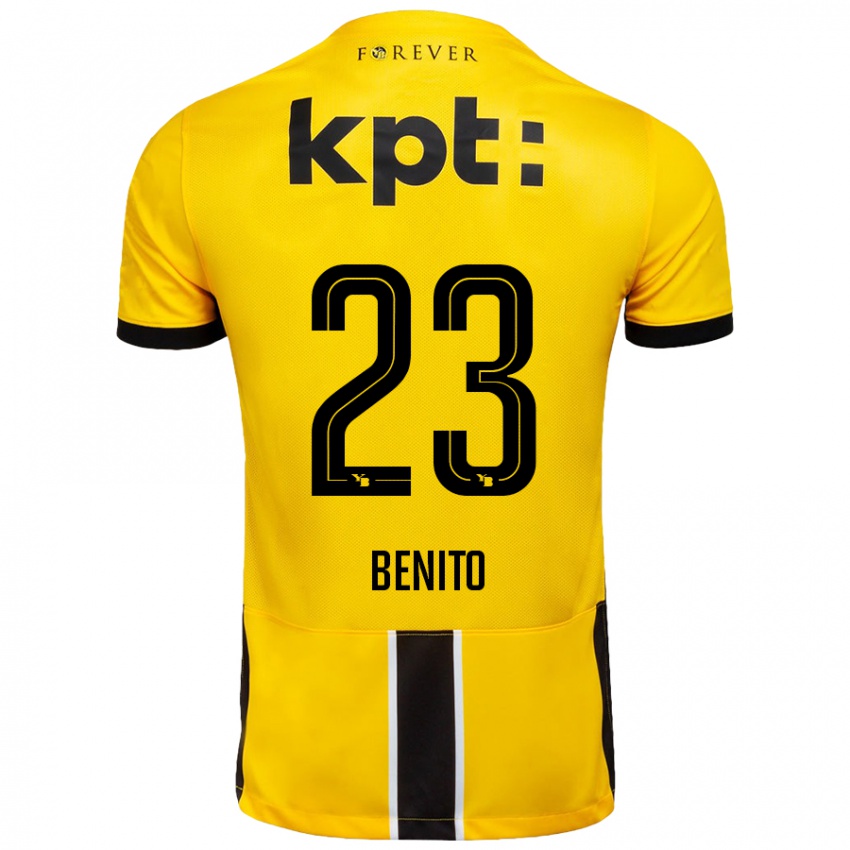 Hombre Camiseta Loris Benito #23 Amarillo Negro 1ª Equipación 2024/25 La Camisa Perú