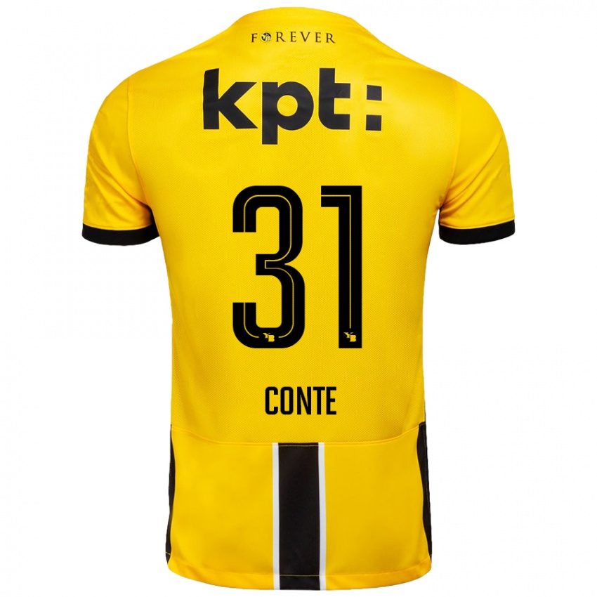 Hombre Camiseta Facinet Conte #31 Amarillo Negro 1ª Equipación 2024/25 La Camisa Perú