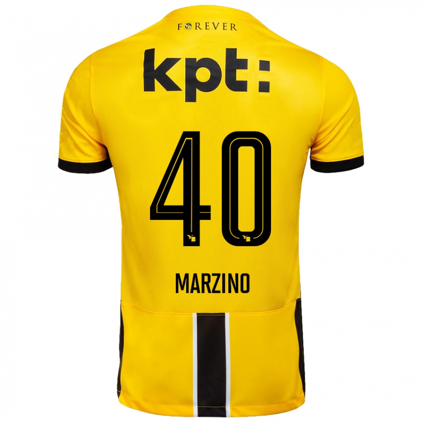 Hombre Camiseta Dario Marzino #40 Amarillo Negro 1ª Equipación 2024/25 La Camisa Perú