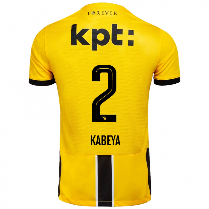 Hombre Camiseta Benjamin Kabeya #2 Amarillo Negro 1ª Equipación 2024/25 La Camisa Perú