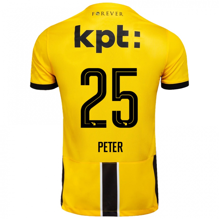 Hombre Camiseta Luc Peter #25 Amarillo Negro 1ª Equipación 2024/25 La Camisa Perú