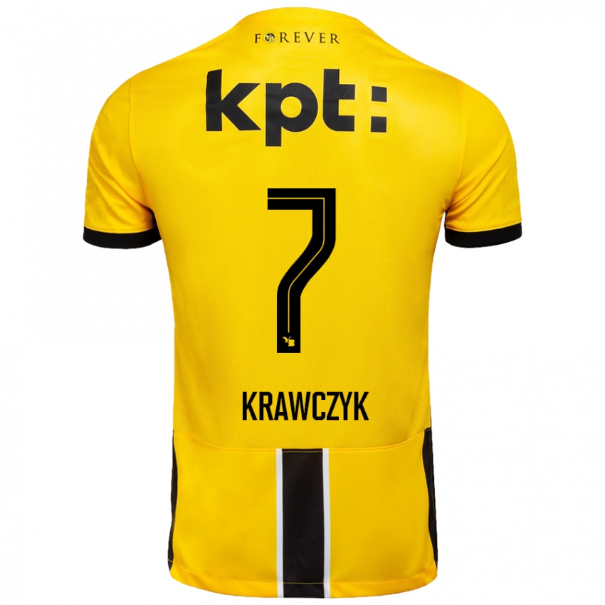 Hombre Camiseta Caroline Krawczyk #7 Amarillo Negro 1ª Equipación 2024/25 La Camisa Perú