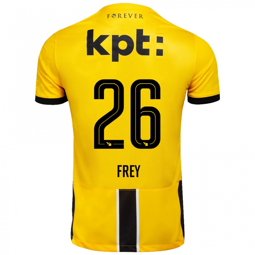 Hombre Camiseta Laura Frey #26 Amarillo Negro 1ª Equipación 2024/25 La Camisa Perú