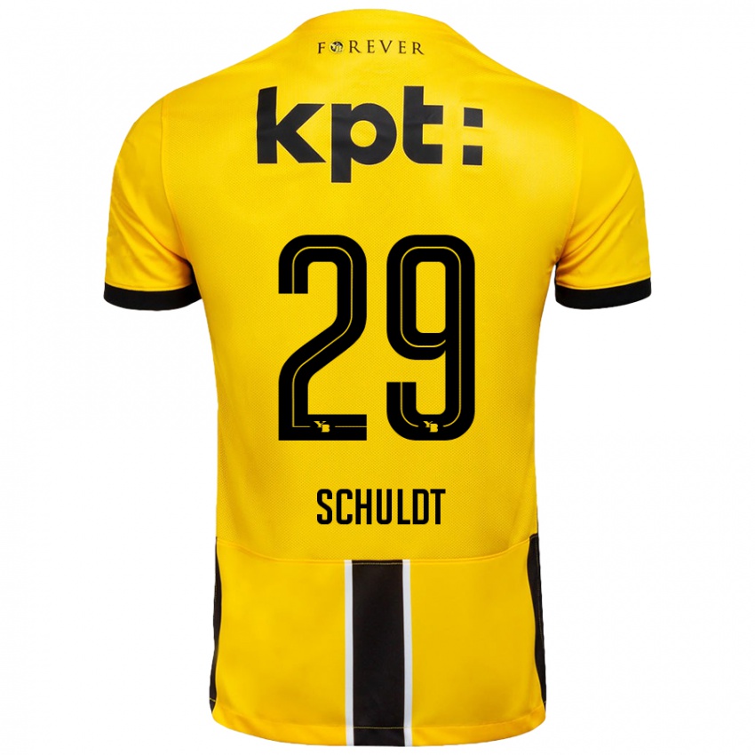 Hombre Camiseta Inga Schuldt #29 Amarillo Negro 1ª Equipación 2024/25 La Camisa Perú