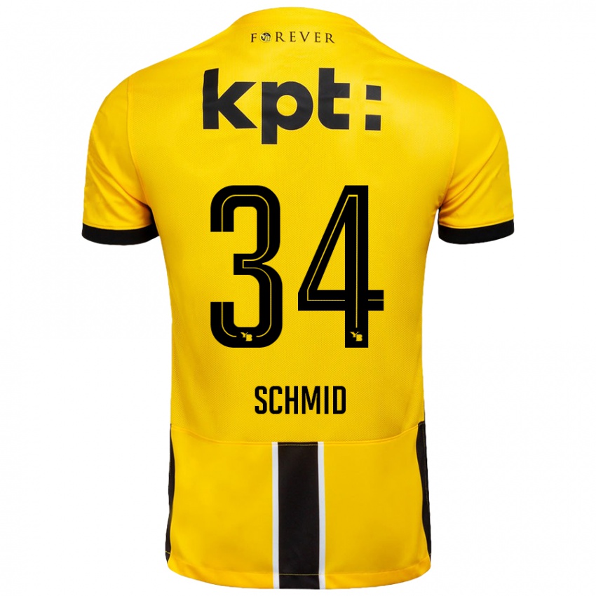 Hombre Camiseta Céline Schmid #34 Amarillo Negro 1ª Equipación 2024/25 La Camisa Perú