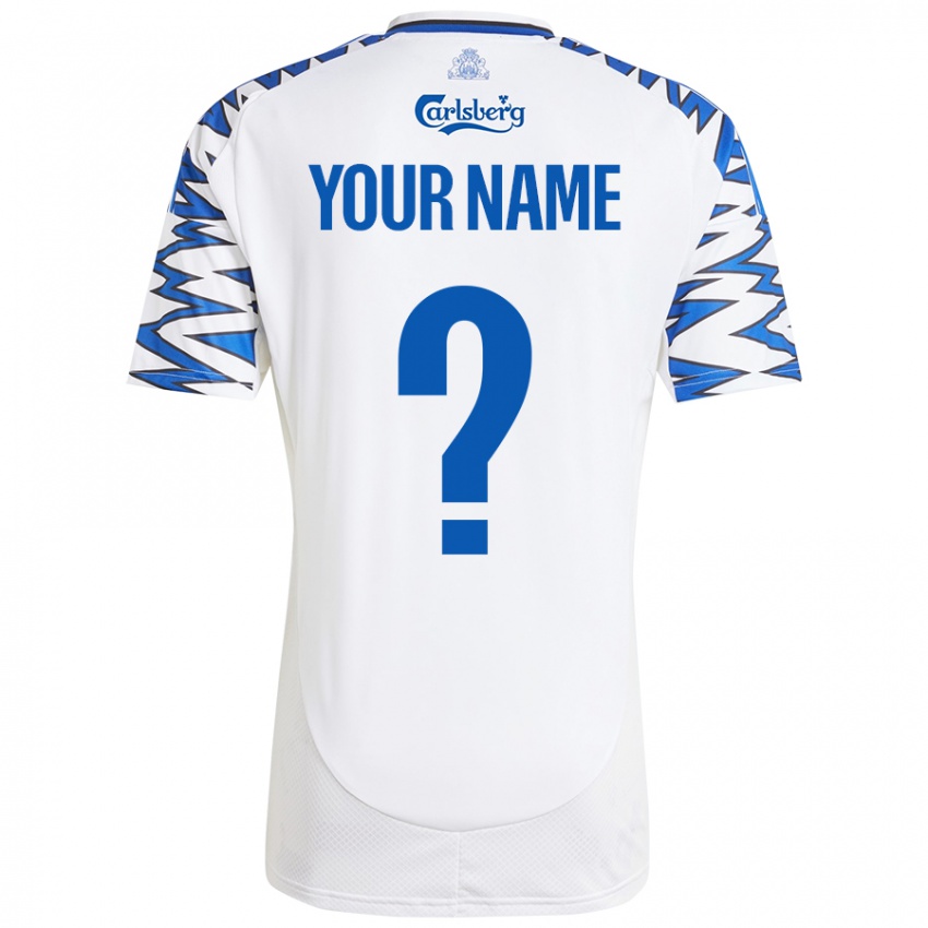 Hombre Camiseta Su Nombre #0 Blanco Azul Cielo 1ª Equipación 2024/25 La Camisa Perú