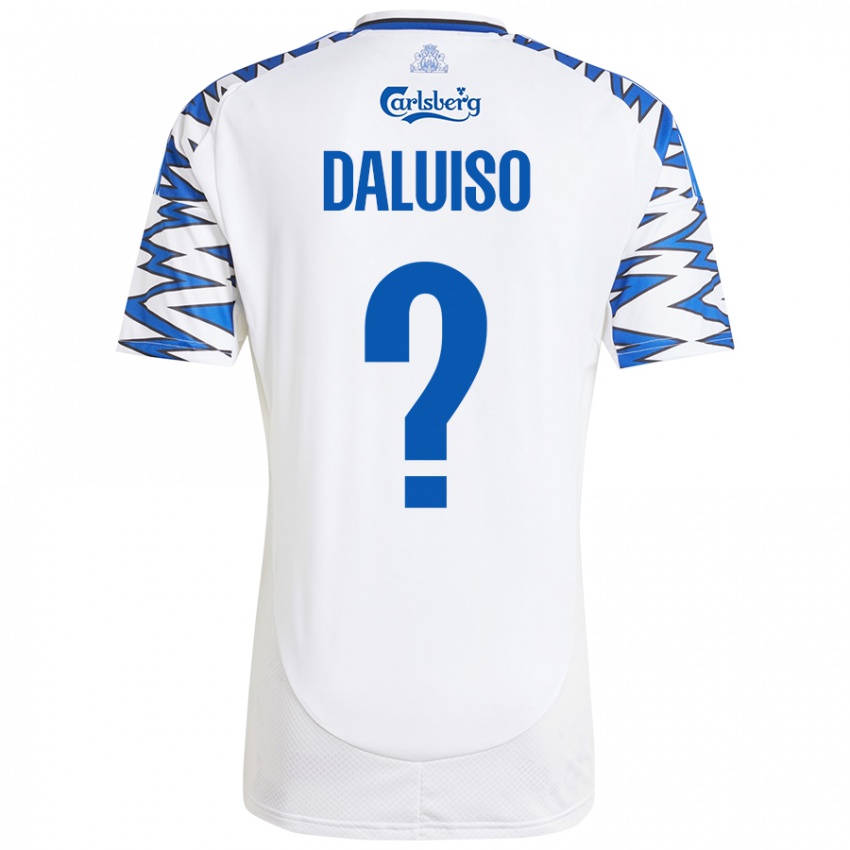 Hombre Camiseta Christoffer Daluiso #0 Blanco Azul Cielo 1ª Equipación 2024/25 La Camisa Perú