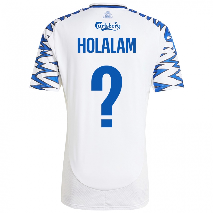 Hombre Camiseta Ishaq Holalam #0 Blanco Azul Cielo 1ª Equipación 2024/25 La Camisa Perú