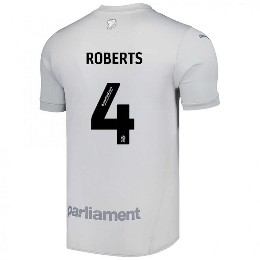 Hombre Camiseta Marc Roberts #4 Gris Plata 2ª Equipación 2024/25 La Camisa Perú