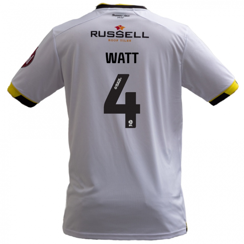 Hombre Camiseta Elliot Watt #4 Blanco 2ª Equipación 2024/25 La Camisa Perú