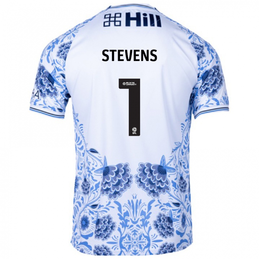 Hombre Camiseta Jack Stevens #1 Blanco Azul 2ª Equipación 2024/25 La Camisa Perú