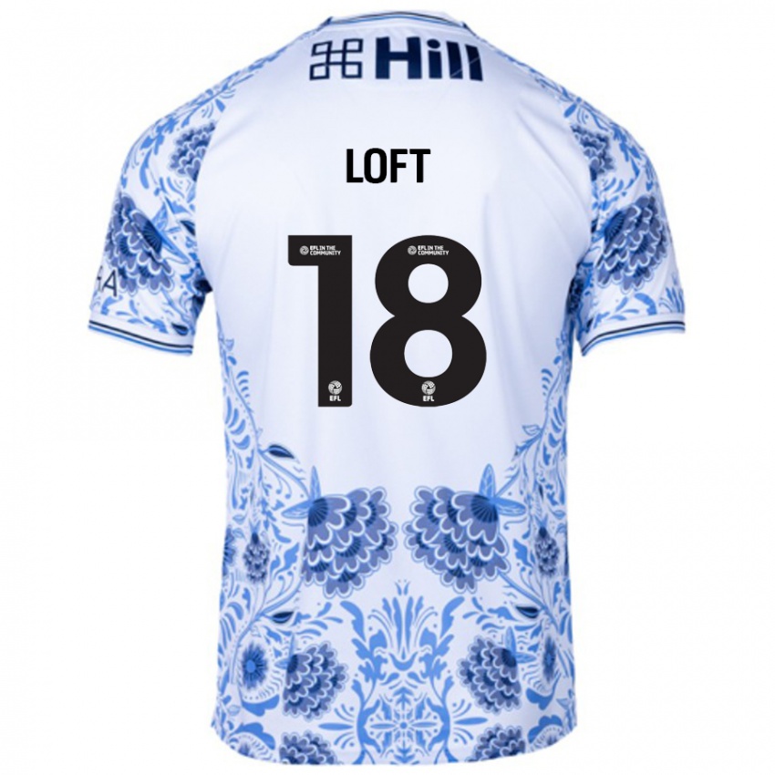 Hombre Camiseta Ryan Loft #18 Blanco Azul 2ª Equipación 2024/25 La Camisa Perú