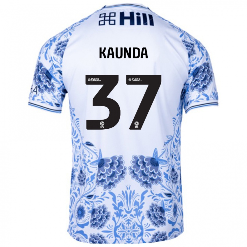 Hombre Camiseta Amaru Kaunda #37 Blanco Azul 2ª Equipación 2024/25 La Camisa Perú