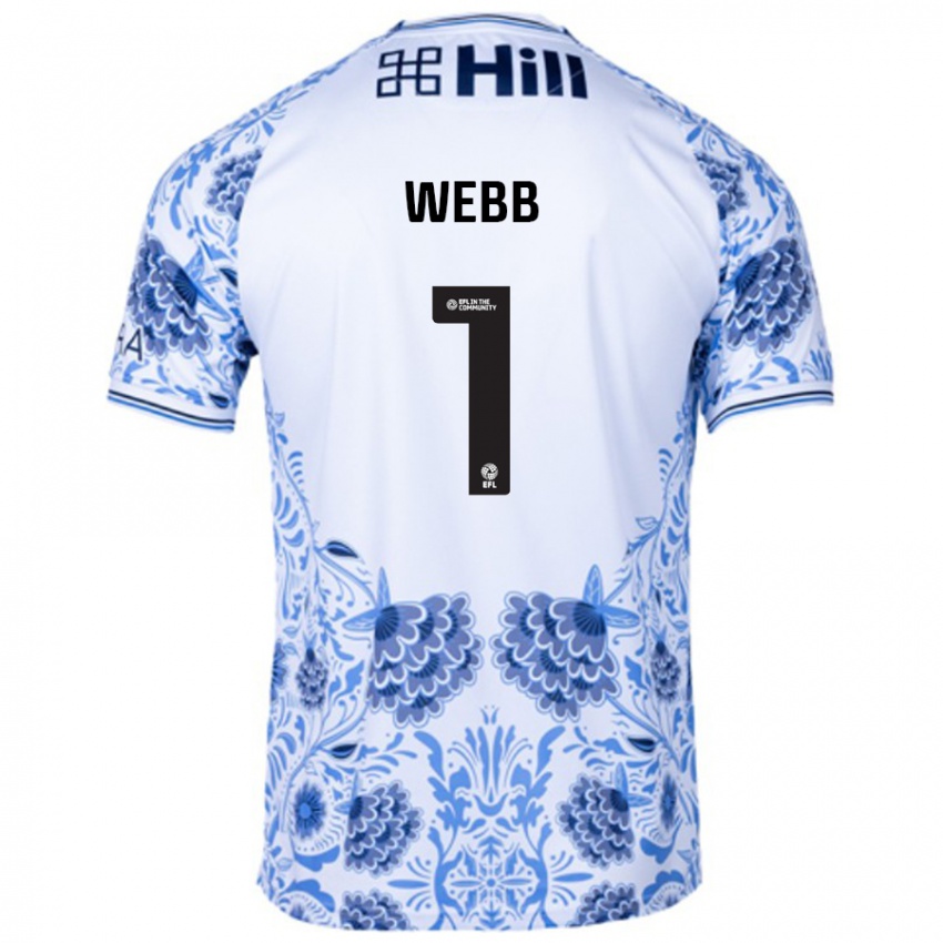 Hombre Camiseta Lauren Webb #1 Blanco Azul 2ª Equipación 2024/25 La Camisa Perú