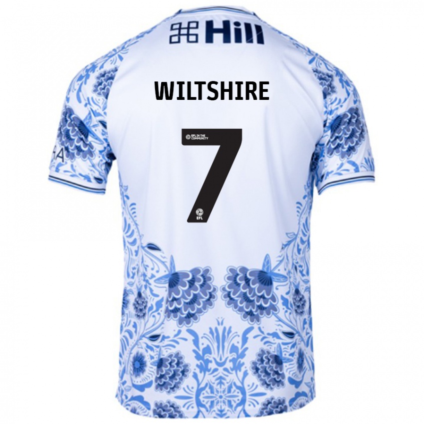 Hombre Camiseta Sarah Wiltshire #7 Blanco Azul 2ª Equipación 2024/25 La Camisa Perú