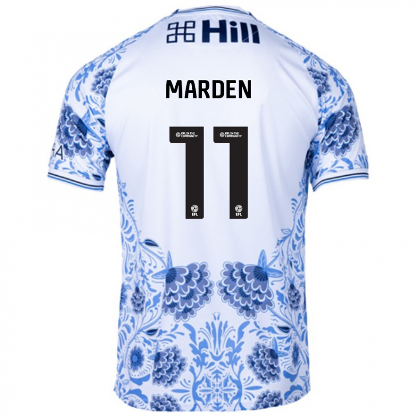 Hombre Camiseta Ella Marden #11 Blanco Azul 2ª Equipación 2024/25 La Camisa Perú