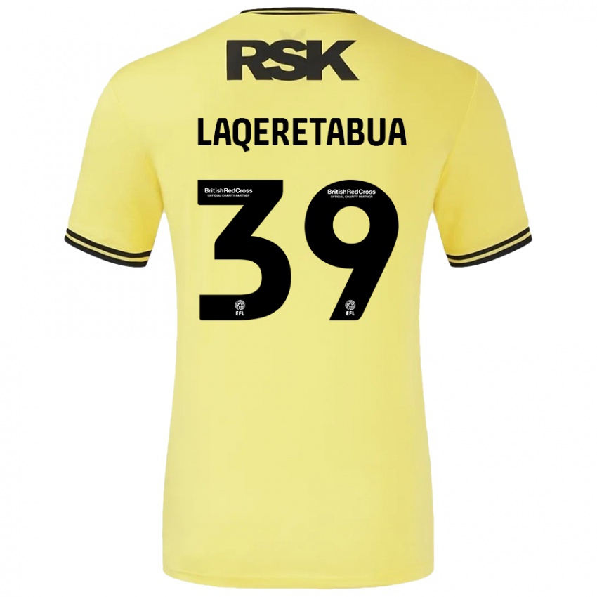 Hombre Camiseta Josh Laqeretabua #39 Amarillo Negro 2ª Equipación 2024/25 La Camisa Perú