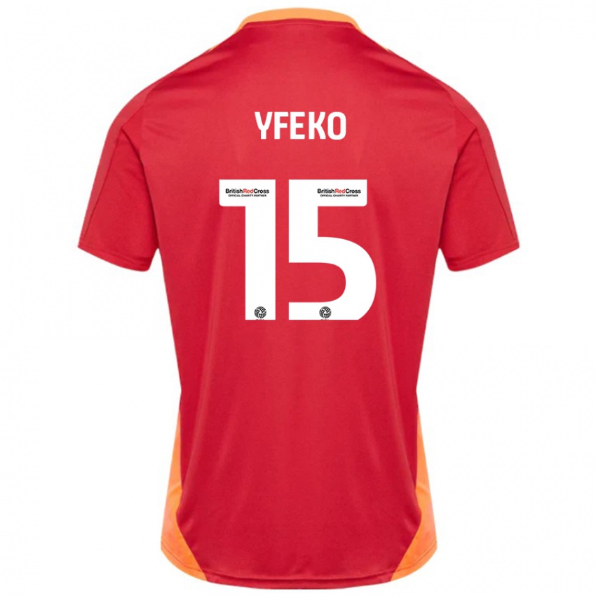 Hombre Camiseta Johnly Yfeko #15 Azul Blanquecino 2ª Equipación 2024/25 La Camisa Perú