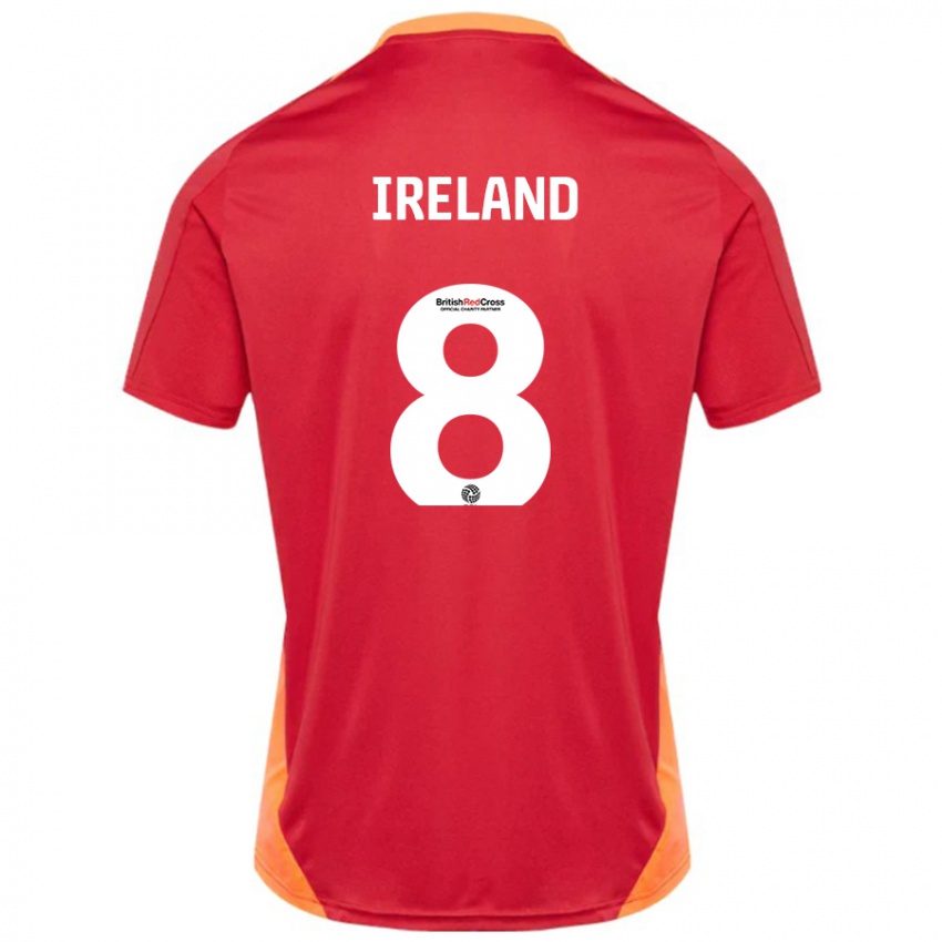 Hombre Camiseta Beth Ireland #8 Azul Blanquecino 2ª Equipación 2024/25 La Camisa Perú