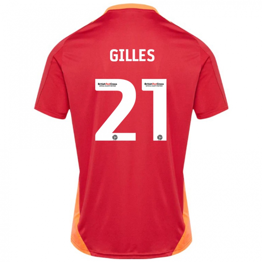 Hombre Camiseta Sophie Gilles #21 Azul Blanquecino 2ª Equipación 2024/25 La Camisa Perú