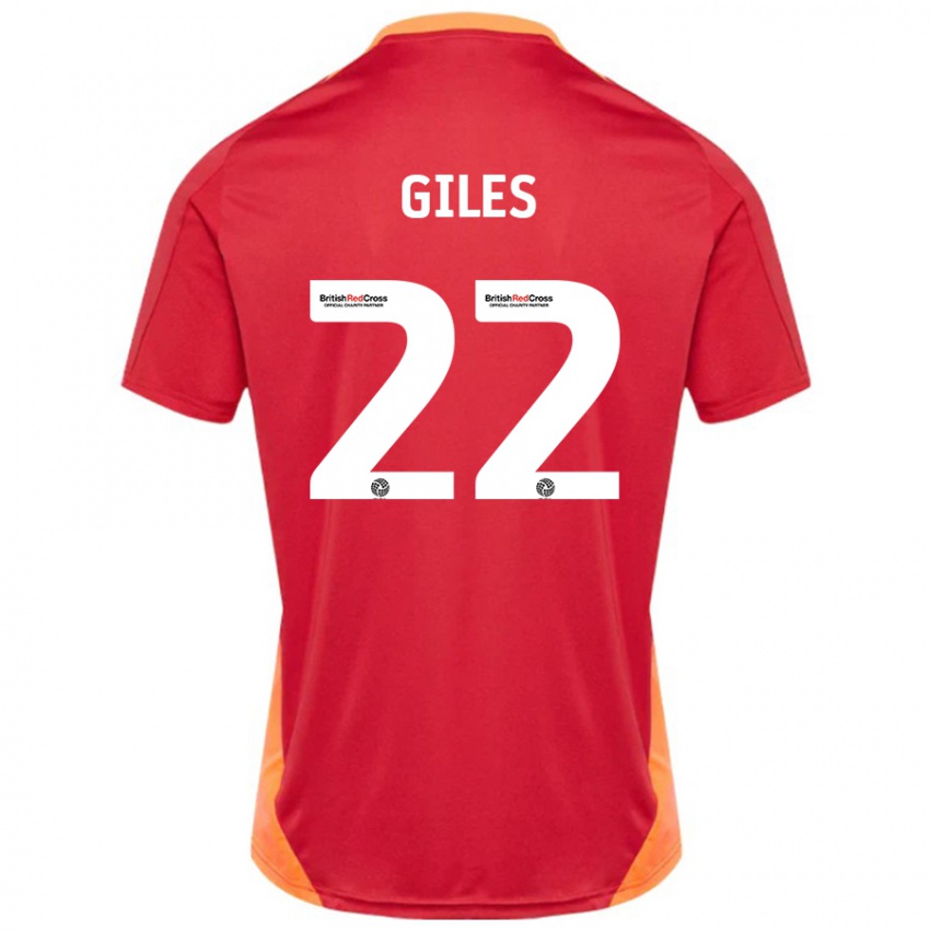 Hombre Camiseta Olivia Giles #22 Azul Blanquecino 2ª Equipación 2024/25 La Camisa Perú