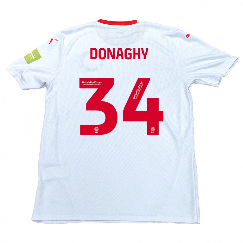 Hombre Camiseta Tom Donaghy #34 Blanco 2ª Equipación 2024/25 La Camisa Perú