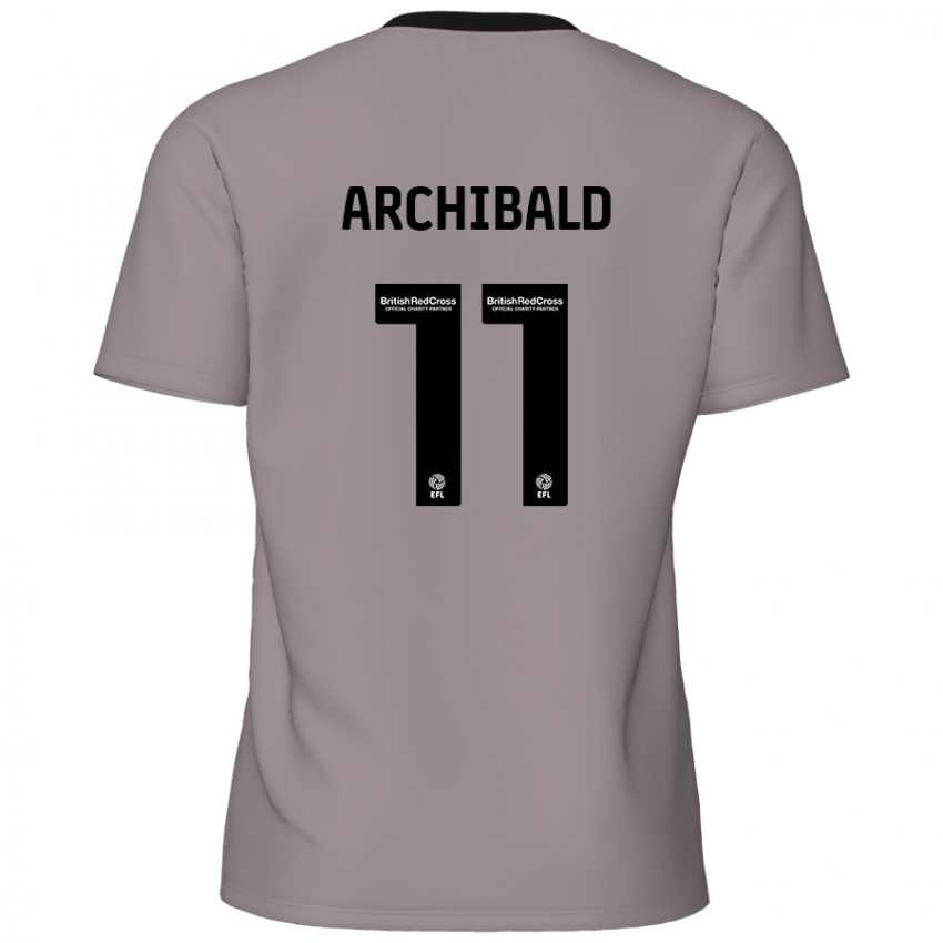 Hombre Camiseta Theo Archibald #11 Gris 2ª Equipación 2024/25 La Camisa Perú