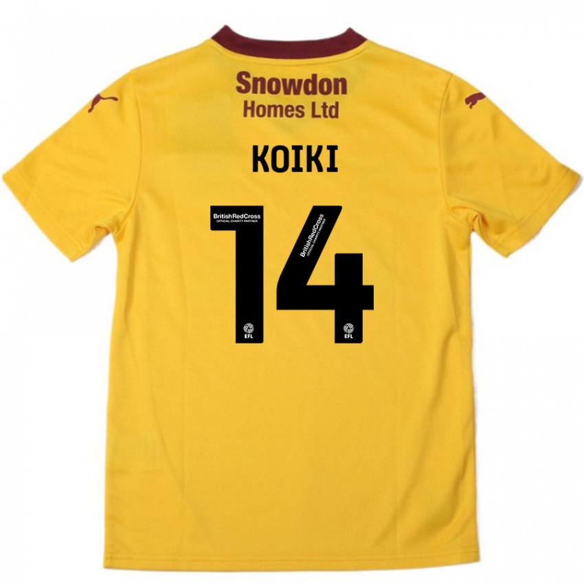 Hombre Camiseta Ali Koiki #14 Naranja Borgoña 2ª Equipación 2024/25 La Camisa Perú