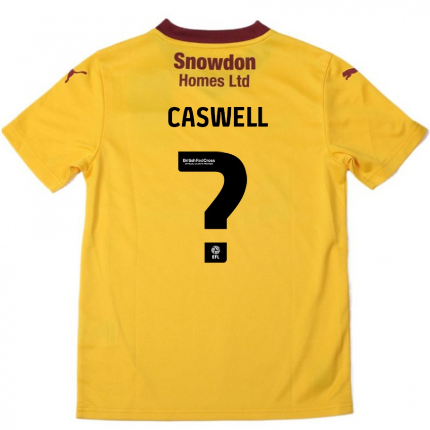 Hombre Camiseta Jordan Caswell #0 Naranja Borgoña 2ª Equipación 2024/25 La Camisa Perú