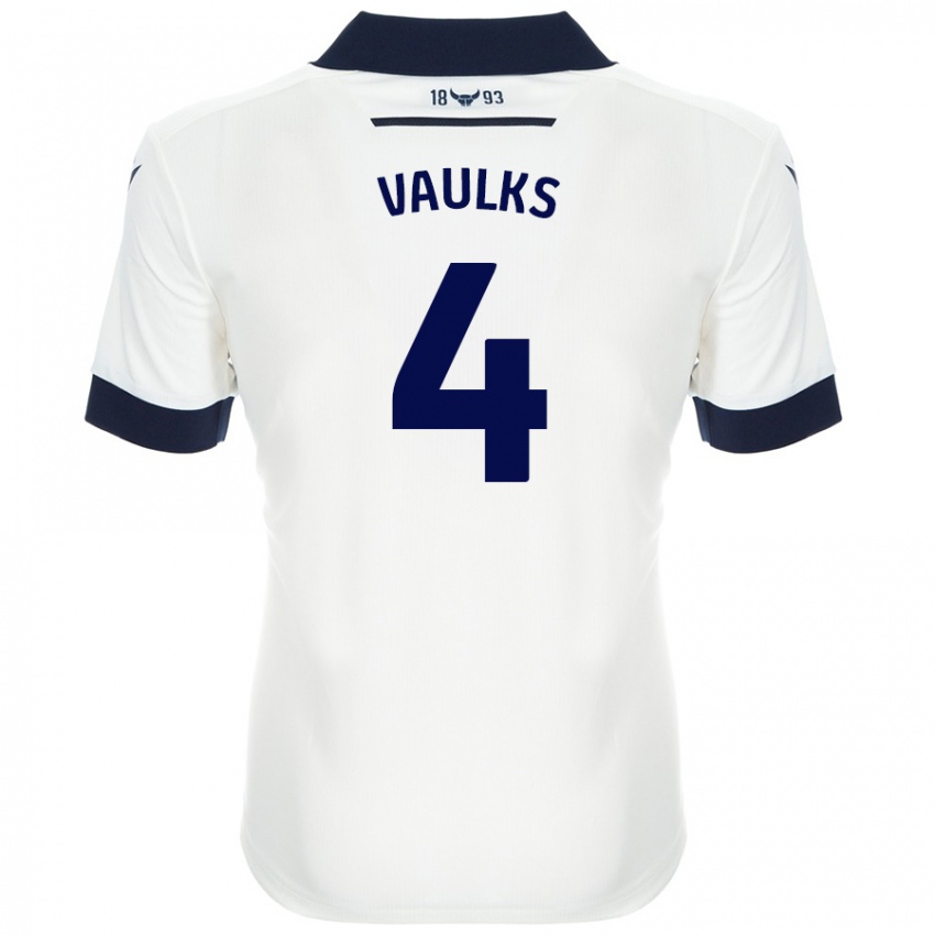 Hombre Camiseta Will Vaulks #4 Blanco Azul Marino 2ª Equipación 2024/25 La Camisa Perú