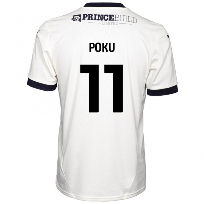 Hombre Camiseta Kwame Poku #11 Blanquecino Negro 2ª Equipación 2024/25 La Camisa Perú