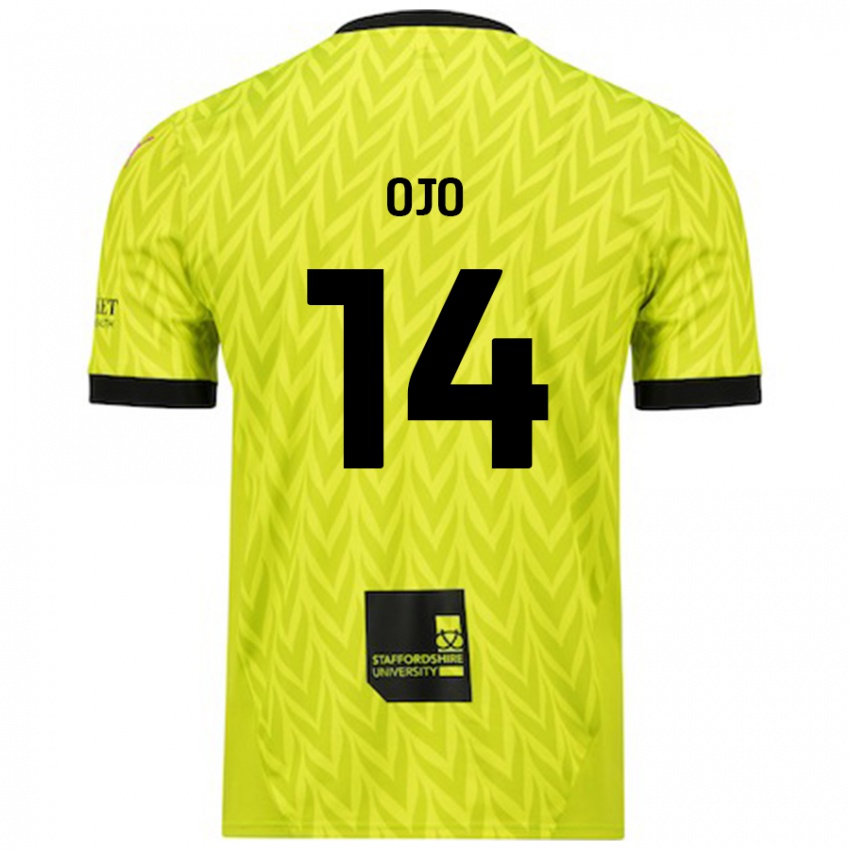 Hombre Camiseta Funso Ojo #14 Verde Fluorescente 2ª Equipación 2024/25 La Camisa Perú